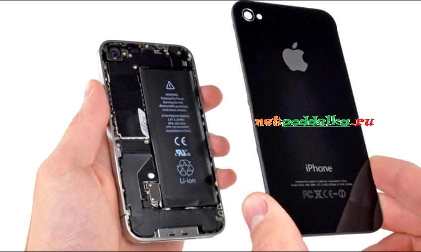 Съемная батарея и задняя крышка на iPhone
