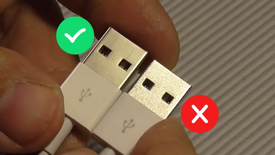 Сравнение поверхностей разъема USB