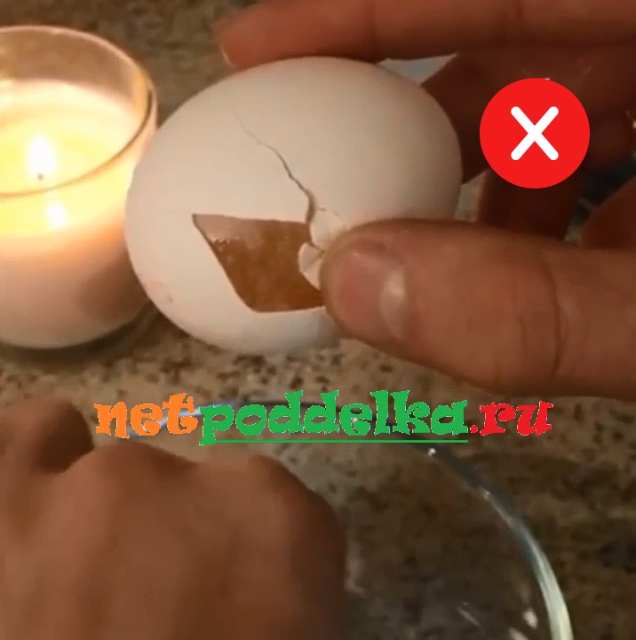 Мембранная оболочка у поддельного яйца